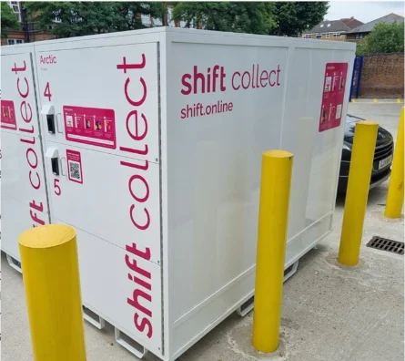 Shift Collect self-service collection container installed in the United Kingdom