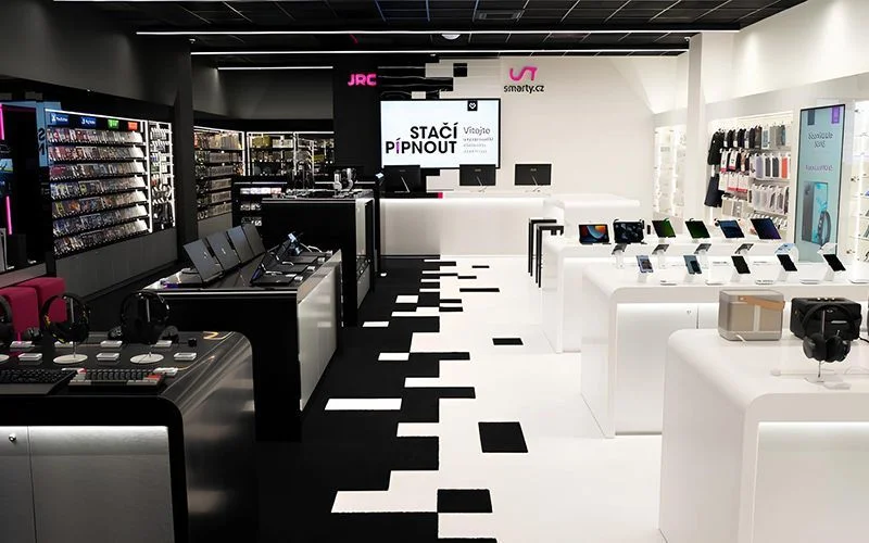 Interior of a Smarty consumer-electronics store in the Czech Republic